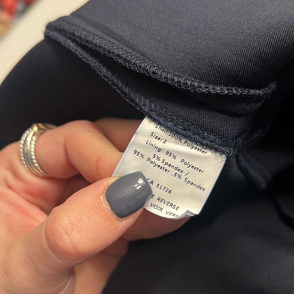 NWT Narces Navy Blue Neoprene Fit & Flare Dress with Mesh Top - Picture 6 of 6